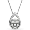 Diamond Teardrop Pendant In 14K White Gold (1/5 Ct. Tw.)