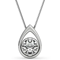 Diamond Teardrop Pendant In 14K White Gold (1/5 Ct. Tw.)