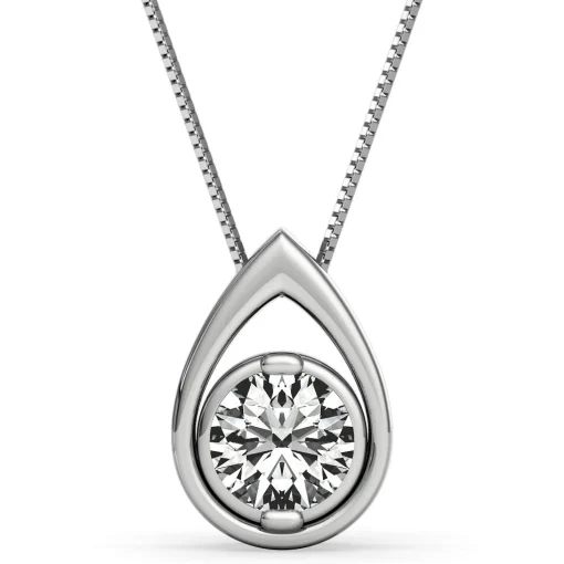 Diamond Teardrop Pendant In 14K White Gold (1/5 Ct. Tw.)