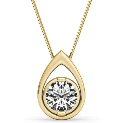 Diamond Teardrop Pendant In 14K White Gold (1/10 Ct. Tw.)