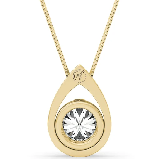 Diamond Teardrop Pendant In 14K White Gold (1/5 Ct. Tw.)