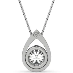 Diamond Teardrop Pendant In 14K White Gold (1/5 Ct. Tw.)