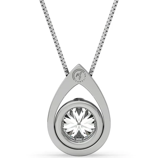 Diamond Teardrop Pendant In 14K White Gold (1/5 Ct. Tw.)