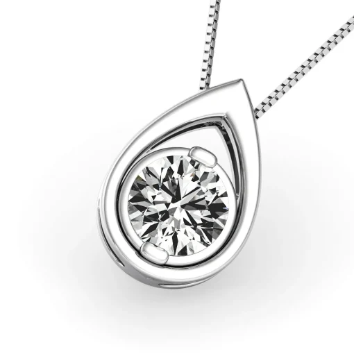 Diamond Teardrop Pendant In 14K White Gold (1/5 Ct. Tw.)