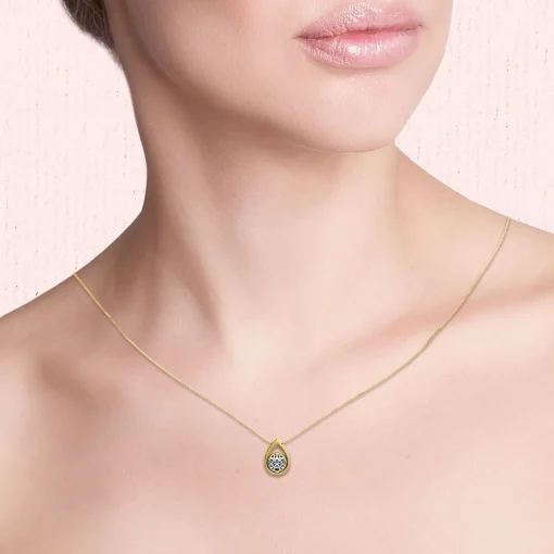 Diamond Teardrop Pendant In 14K White Gold (1/5 Ct. Tw.)