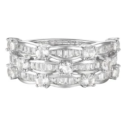 Diamond Three-Row Band In 10K White Gold (1 Ct. Tw.)