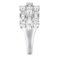 Diamond Three-Row Band In 10K White Gold (1 Ct. Tw.)