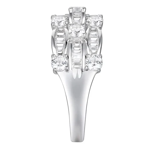 Diamond Three-Row Band In 10K White Gold (1 Ct. Tw.)