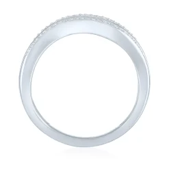Diamond Three-Row Wave Ring In Sterling Silver (1/10 Ct. Tw.)