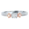 Diamond Three-Stone Flower Promise Ring In Sterling Silver (1/10 Ct. Tw.)