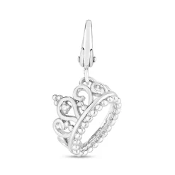 Diamond Tiara Charm In Sterling Silver