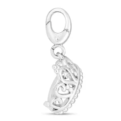 Diamond Tiara Charm In Sterling Silver