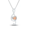 Diamond Treble Clef Pendant In Sterling Silver & 14K Rose Gold