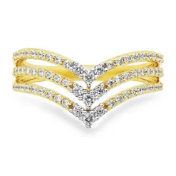Diamond Triple Chevron Ring In 10Ky (1/2 Ct. Tw.)