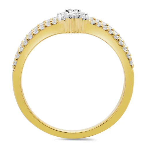 Diamond Triple Chevron Ring In 10Ky (1/2 Ct. Tw.)