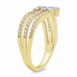 Diamond Triple Chevron Ring In 10Ky (1/2 Ct. Tw.)