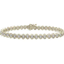 Diamond Twist Line Bracelet In 10K Yellow Gold (1 Ct. Tw.)