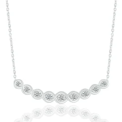 Diamond Twisted Smile Necklace In Sterling Silver (3/8 Ct. Tw.)