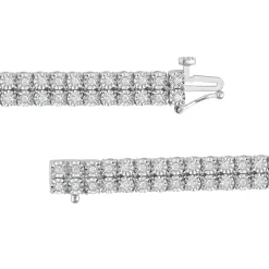 Diamond Two-Row Tennis Bracelet In Sterling Silver, 8.25" (1 Ct. Tw.)