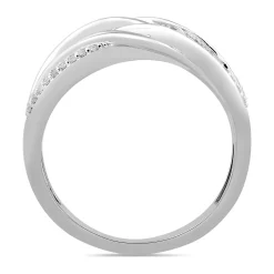 Diamond Two-Row Wrap Ring In Sterling Silver (1/3 Ct. Tw.)