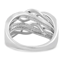 Diamond Two-Row Wrap Ring In Sterling Silver (1/3 Ct. Tw.)