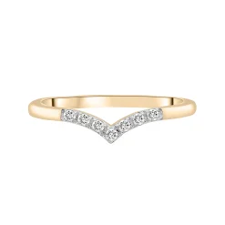 Diamond 'V' Ring In Vermeil (1/10 Ct. Tw.)