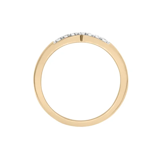 Diamond 'V' Ring In Vermeil (1/10 Ct. Tw.)