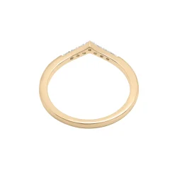 Diamond 'V' Ring In Vermeil (1/10 Ct. Tw.)