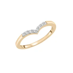 Diamond 'V' Ring In Vermeil (1/10 Ct. Tw.)