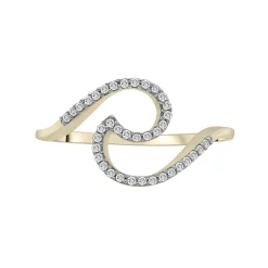 Diamond Wave Ring In 10K Yellow Gold (1/7 Ct. Tw.)