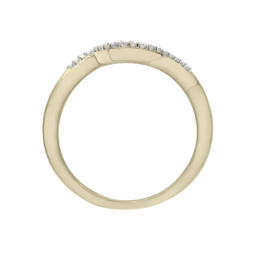 Diamond Wave Ring In 10K Yellow Gold (1/7 Ct. Tw.)