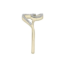 Diamond Wave Ring In 10K Yellow Gold (1/7 Ct. Tw.)