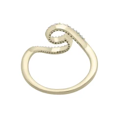 Diamond Wave Ring In 10K Yellow Gold (1/7 Ct. Tw.)