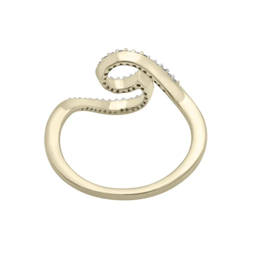 Diamond Wave Ring In 10K Yellow Gold (1/7 Ct. Tw.)