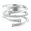 Diamond Wrap Bypass Ring In 10K White Gold (1/3 Ct. Tw.)