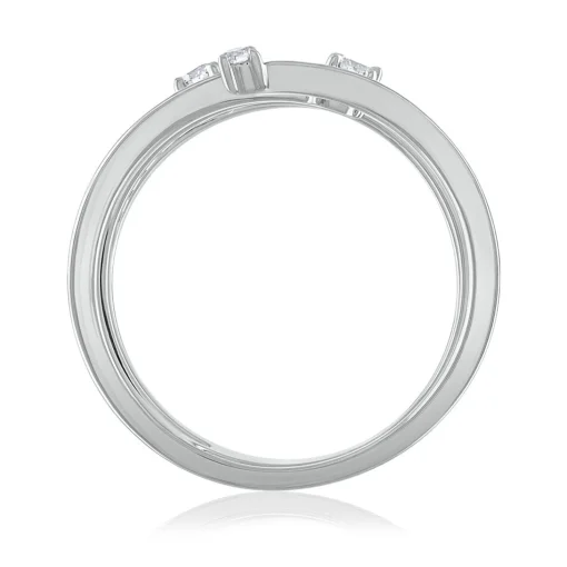 Diamond Wrap Bypass Ring In 10K White Gold (1/3 Ct. Tw.)