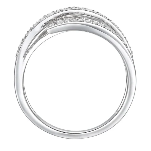 Diamond Wrap Ring In 10K White Gold (3/4 Ct. Tw.)