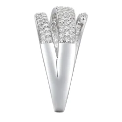 Diamond Wrap Ring In 10K White Gold (3/4 Ct. Tw.)