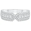 Diamond X Band In 10K White Gold (1/2 Ct. Tw.)
