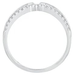 Diamond X Band In 10K White Gold (1/2 Ct. Tw.)