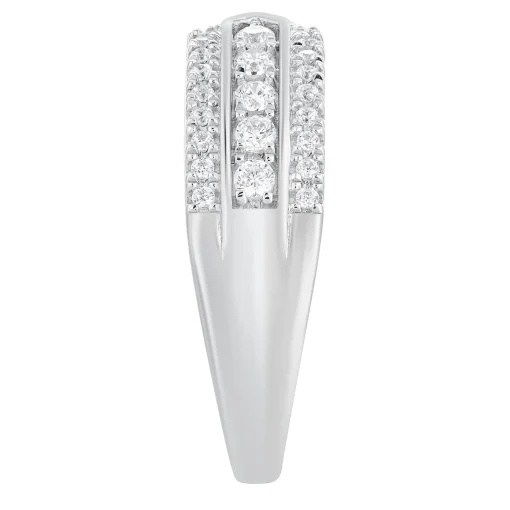Diamond X Band In 10K White Gold (1/2 Ct. Tw.)