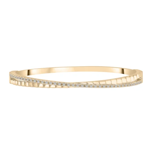 Diamond 'X' Bangle Bracelet In Vermeil (1/3 Ct. Tw.)