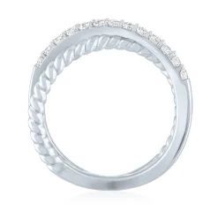 Diamond X Ring In Sterling Silver (1/4 Ct. Tw.)