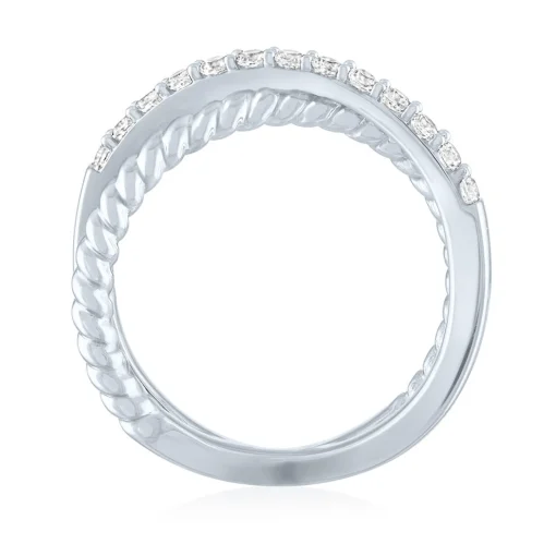 Diamond X Ring In Sterling Silver (1/4 Ct. Tw.)
