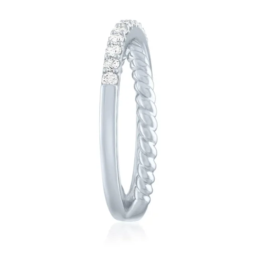 Diamond X Ring In Sterling Silver (1/4 Ct. Tw.)
