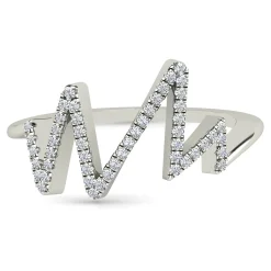 Diamond Zig-Zag Ring In 14K Gold (1/7 Ct. Tw.)