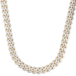 Diamond-Cut Cuban Link Chain In 14K Yellow & White Gold, 24"