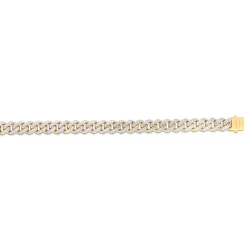 Diamond-Cut Cuban Link Chain In 14K Yellow & White Gold, 24"