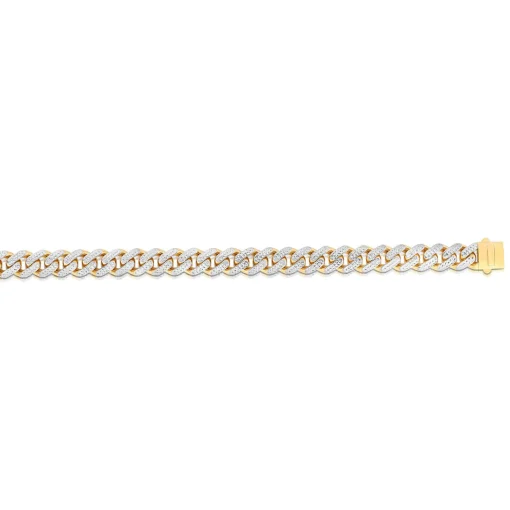 Diamond-Cut Cuban Link Chain In 14K Yellow & White Gold, 24"