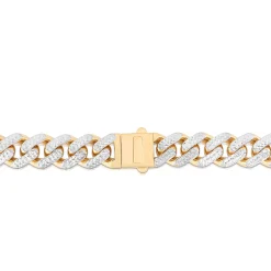 Diamond-Cut Cuban Link Chain In 14K Yellow & White Gold, 24